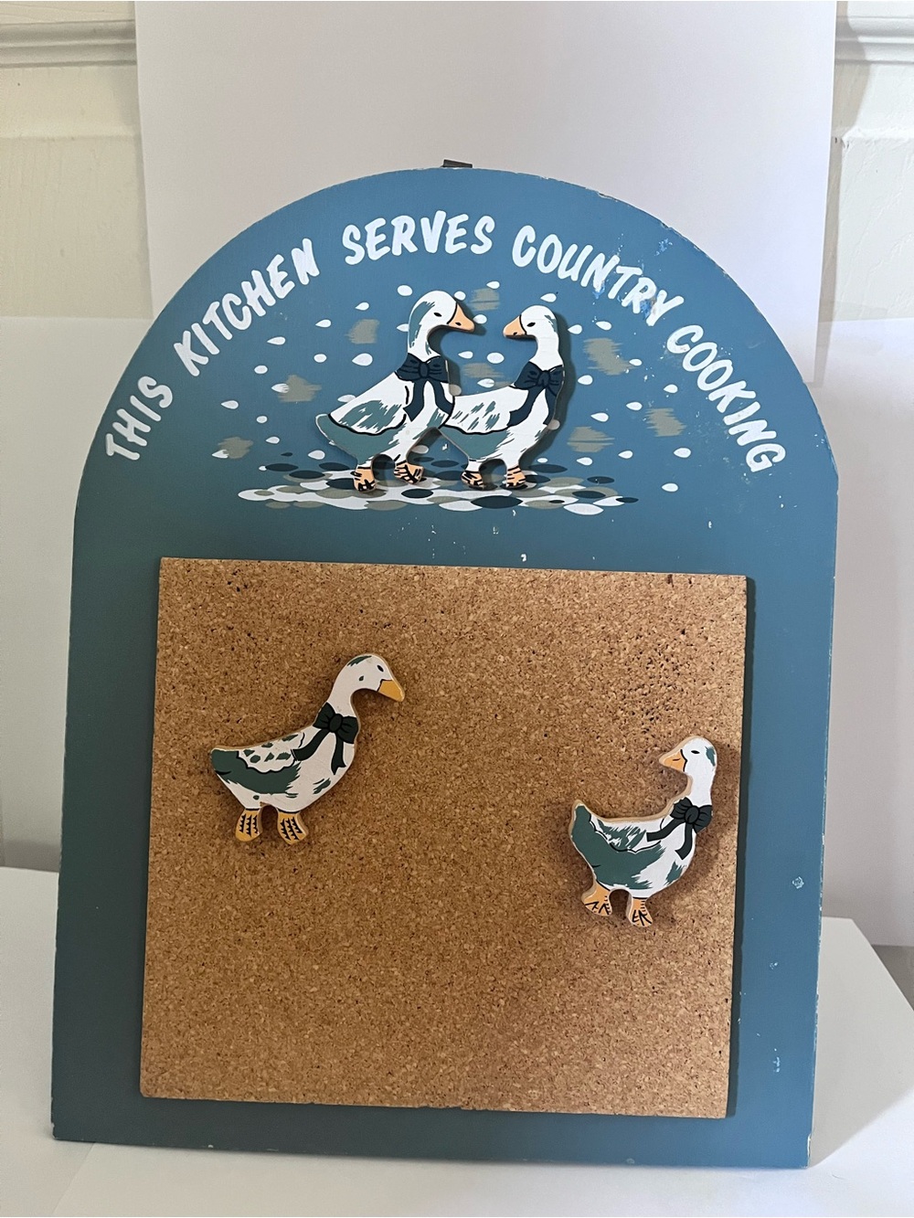 Country Duck Cork Memo Board - Blue- vintage